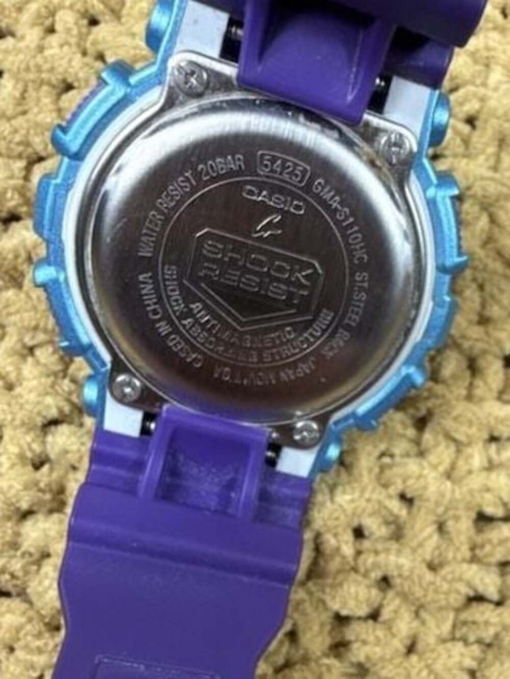 Casio G-Shock GMA-S110HC Analog-Digital Watch Blue and Purple - Picture 6 of 12